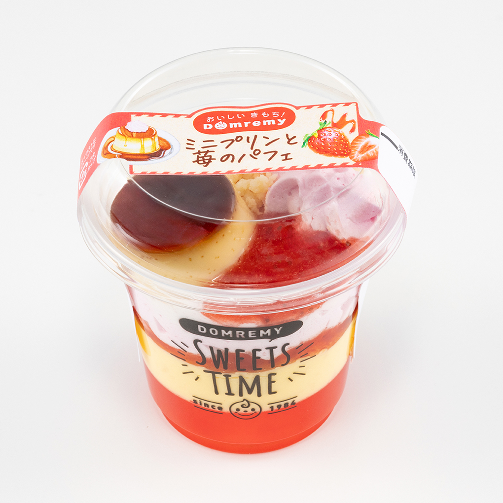 ミニプリンと苺のパフェ | おいしいきもち！ドンレミー